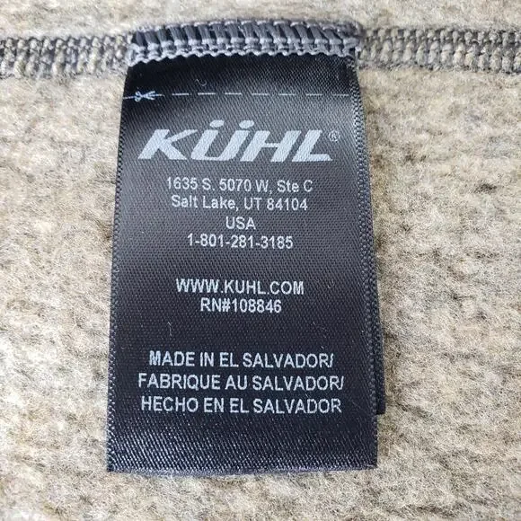 KUHL Men's Size XL Fleece Lined 1/4 Zip Pullover Sweater Heather Brown in VGUC - Picture 4 of 12